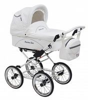 Коляска 2 в 1 Maxima Elite White Кожа