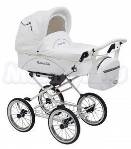Коляска 2 в 1 Maxima Elite White Кожа